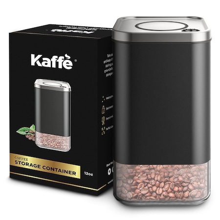 Kaffe Glass Storage Container by - BPA Free Stainless Steel - 12oz KF3021S
